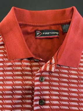 Firethorn Men's Red Patterned Polo — Classic Performance Style